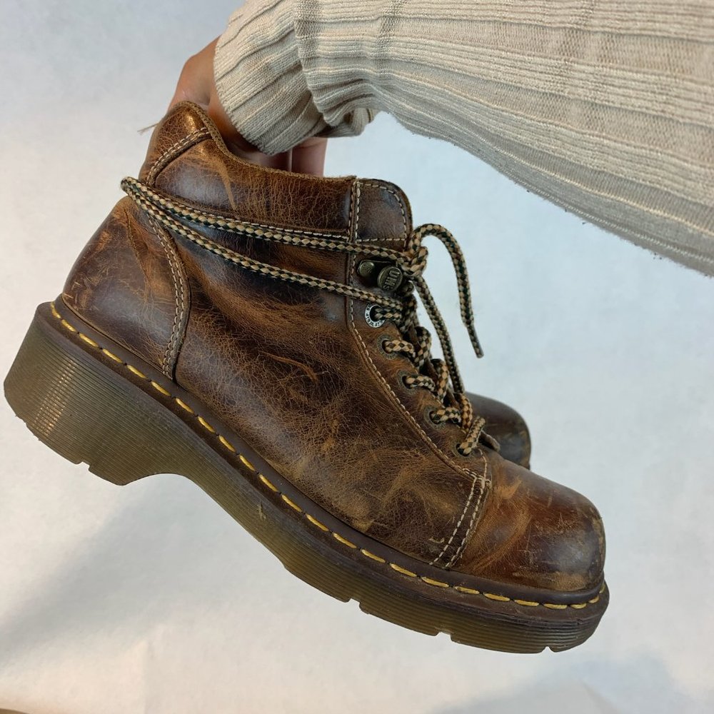 Dr. Martens Toya Brown Leather Boots Size 8